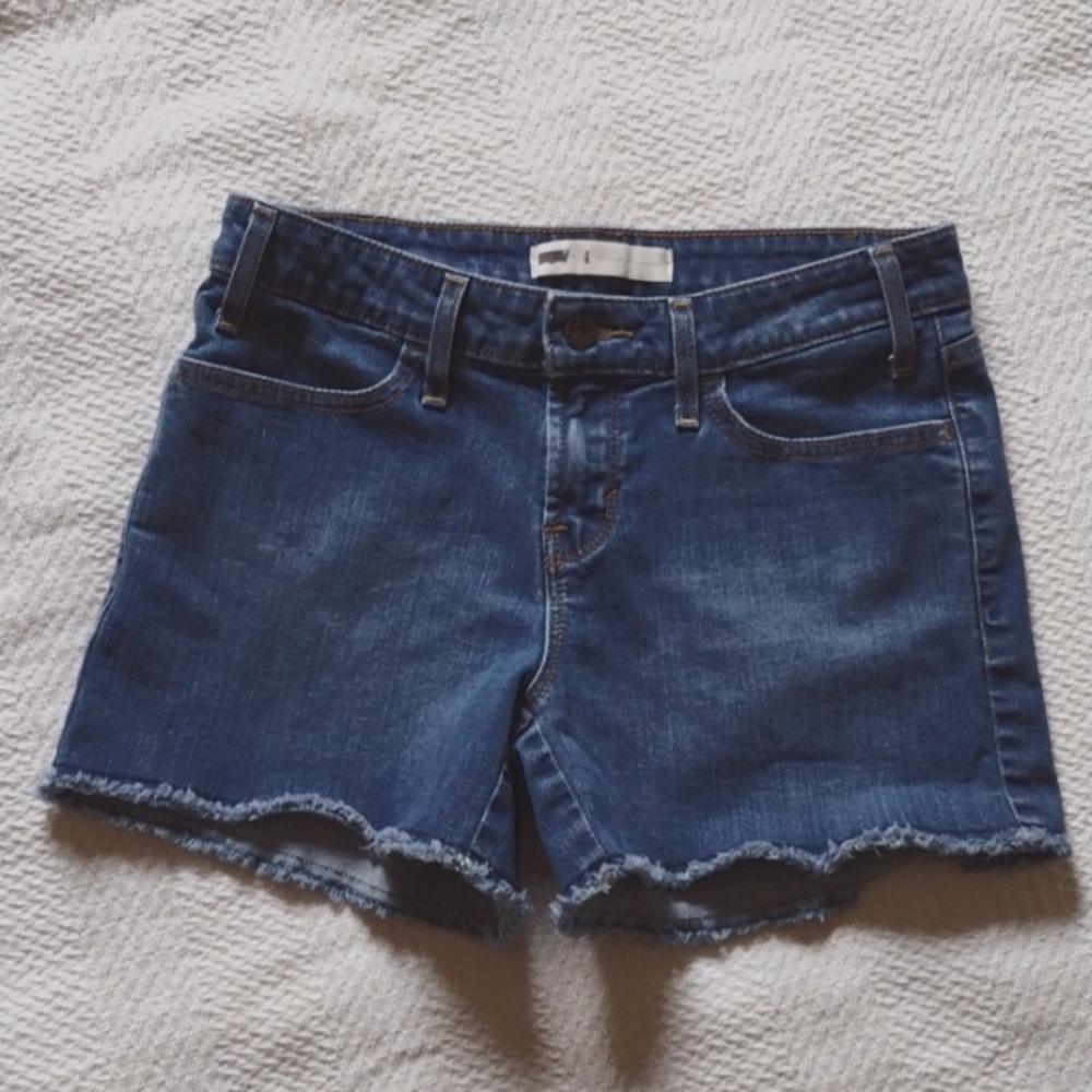 Levi's Distressed Hem Denim Shorts Size 4